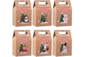 LUOWAN 24 Pcs Scatole Regalo Natalizie Kraft Scatole Natalizie Biscotti Pacco Regalo per Natale, Regali fai da te, per Feste, Regali di Natale
