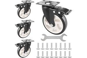 APACALI 4 ruedas giratorias con freno, ruedas de transporte de 125 mm con freno, ruedas para sillas de playa, muebles para muebles, ruedas de goma, ruedas de carga pesada, ruedas de transporte,