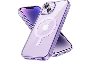 ‎JETECH JETech Magnetyczna Etui dla iPhone 14 6,1 Cala Kompatybilny z MagSafe Bezprzewodowy Ładowanie, Odporny Wstrząsy Phone Bumper Case, Przezroczysty Tył, Odporny na Zarysowania (Głęboka Purpura)