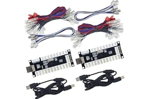 SJ@JX 2-Player LED USB Encoder to Arcade Joystick and LED Arcade Buttons for PC, MAME and Raspberry Pi