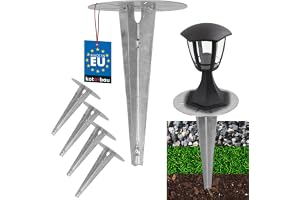 KOTARBAU® Jordspiksslaghylsa för trädgårdsbelysning ⌀ 115 mm förzinkat stål jordningsspik markankar jordankar, silver, ⌀ 190 mm