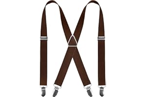 BEAFACE Men Braces with 4 Clips X Shape, Adjustable Elastic Braces for Men Trousers, Men's Braces Wedding Business Casual Suspenders