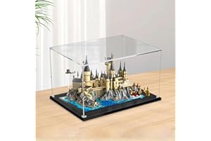 APRILA Acrylic 2mm Display Case for Lego 76419 Hogwarts Castle and Grounds, Transparent Dustproof Display Box, 40 x 30 x 25CM