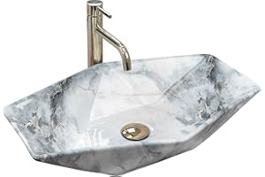 Rea LAVABO SOBRE ENCIMERA VEGAS GRANIT Lavabo de Baño 570 x 370 x 120 mm en Cerámica (Gris, imitación piedra)