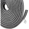 MAPPERZ Weather Stripping Brush Seal Tape for Sliding Windows & Doors Frame Side, Self Adhesive Door Brush Seal Strip for Soundproofing, Windproof, Dustproof, Stronger Stickiness, 10 Meter Long, Gray