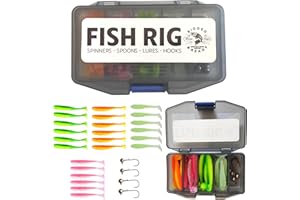 RIGGED & READY TRAVEL FISHING - Fish Rig Premium Spinners and Spoons - Barbless Fishing Lures Set – 100% Barbless & Fishing Lure's Set - Classic Designs