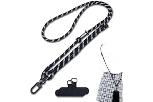 xiaoxiaozhijia Cordon para Móvil Universal,Colgar Movil Cuello Ajustable,Colgante para Movil Extraíble,Apto para Todas Las Fundas de Móvil (Negro Blanco Gris Sarga)