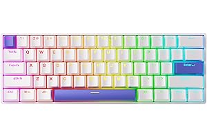 DrunkDeer G60 Rapid Trigger mechaniczna klawiatura do gier TKL przełącznik magnetyczny klawiatura RGB PBT klawisze kompaktowe 60% układ 61 klawiszy przewodowa USB, biała