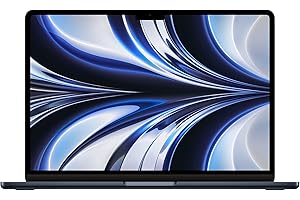Apple 2022 Ordenador Portátil MacBook Air con Chip M2 Pantalla Liquid Retina de 13,6 Pulgadas, 8GB de RAM, 512 GB de Almacenamiento SSD, Teclado retroiluminado, Color Negro Noche