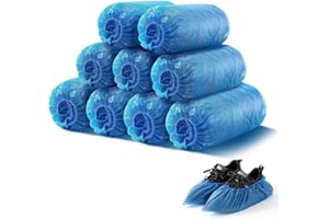 USTNIR Lot de 100 Surchaussures jetables plastique, Chaussons jetables en CPE, couvertures de Chaussures jetables Couvre Les couvertures en Plastique à poussière