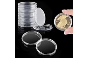 Grevosea 20 okrągłych plastikowych ochraniaczy moneta, 40 mm okrągłe uchwyty moneta dla kolekcjonerów przezroczyste etui na artykuły do kolekcji monet