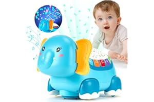 Jouet pour Bébé 1 an Rampant Jouet Montessori d'Activité et Développement pour Enfant 1 2 3 ans Jouet Musical Bébé avec Projecteur de Lumières Multicolores, Cadeau de Jouets pour Bébé Enfant 1 2 3 Ans