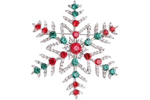 RmKbe Snowflake Brooch Pin Rhinestone Snowflake Flower Brooch Crystal Winter Flower Lapel Pins Christmas Clothes Pin Jewelry Gifts for Christmas Decorations