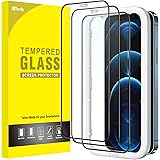 JETech Full Coverage Screen Protector for iPhone 12 Pro Max 6.7-Inch, Black Edge Tempered Glass Film with Easy Installation T