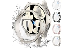 Neitra [4+4Stück] Gehäuse für Samsung Galaxy Watch 6 2023 40mm mit Displayschutzfolie, 4 Kratzfest Schutzfolie und 4 Hart PC Bumper Hülle Ultradünne Stoßfänge Gehäuse Case Cover für Galaxy Watch6