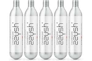 Cartouches de gaz Argon/CO2 - Capsules zzysh Champagne argon/CO2, cinq pièces.