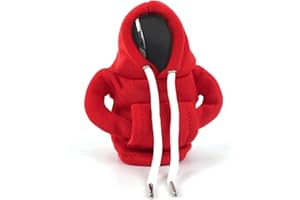 XIASHENG 1 Pieza Shift Knob Hoodie,Sudadera Palanca Cambios,Pomo para Palanca de Cambios,Cubierta para Palanca de Cambioscubierta con Capucha,Funda Cubierta Palanca Cambios,Sudadera Marchas Coche-Rojo