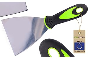 ToolSpace | Profi Malerspachtel | Spatule de peintre | 100mm | Acier Inoxydable Spatule Bricolage | Spatules universelles | Grattoir Papier Peint/Enduit | Outil Plâtrier/Plaquiste/Maçon | Caoutchouc
