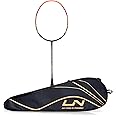 Li-Ning Turbo 99 Carbon Fiber Badminton Racket – Unstrung with Full Cover | Lightweight Power & Precision (Black/Orange)