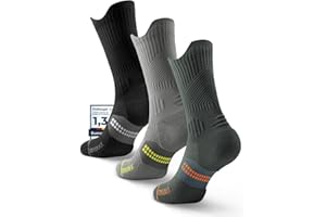 Juclise Calcetines de Compresión Running, Antiampollas, Acolchados para Senderismo y Entrenamiento Deportivo, Coolmax® • Transpiración