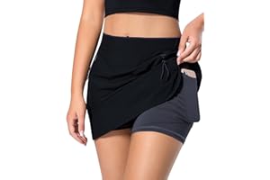 MOVE BEYOND Gonne da Tennis per Donna con 3 Tasche Gonna Sportive Leggera con Pantaloncini Incorporati per Il Golf e L'allenamento