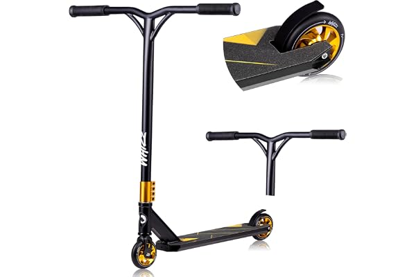 LIONELO Trottinette WHIZZ, roulements à Billes ABEC-9, Plateau en Aluminium, système de Compression HIC, Roues de 110 mm, Guidon Large en T, Frein Flex Fender MN Steel - Design Unique (Bleu)