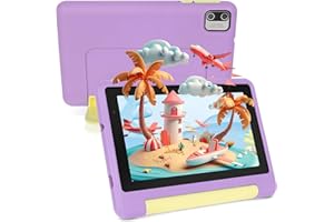 Freeski Kids Tablet 7 inch, Android 13 Tablets for Kid, 8GB RAM+64GB ROM (Expand to 128GB), Parental Control, Kids Software Pre-Installed, Dual Camera, Android Learning Tablet with Proof Case (Purple)