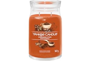 Yankee Candle Signature candela profumata | Bastoncino di Cannella in giara grande | Candele di miscela di cera di soia lunga durata | regalo perfetto per le donne