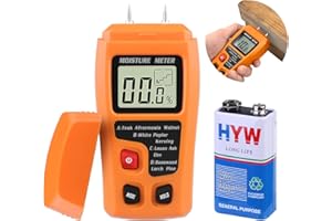 YOYIAG Humidimètre mural pour bois : humidimètre numérique LCD pour bois de chauffage, appareil de mesure de l'humidité du bois, appareil de mesure de l'humidité du bois, appareil de mesure de l'éclairage de