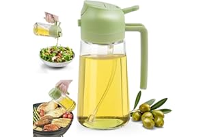 Lifhety Oil Sprayer 2 in 1 for Cooking Oil, Oil Spray Bottle Oil Spray Glass for Hot Air Fryer, 600 ml Oil Spray Bottle Olive Oil Spray Oil Bottle for Cooking