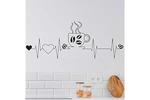 CREATIVASS Decorativo Adhesivo De Café Para Pared - Vinilo De Corte Para Cristales, Muebles, Cocina, Salón, Dormitorio, Comedor - Pegatina Para Ventana, Habitación, Espejo Con Frases (75x30, CAFÉ ELECTRO)