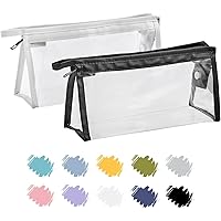 Astuccio Trasparente HORJOR 2 Pezzi | Con Zip | Per Matite, Trucco E Accessori | Grande Capacità | Per Scuola E Viaggi - Foto 9