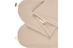 HOBEA-Germany Funda de Almohada de Lactancia para Cojines de Lactancia 190cm diseños (Muselina Beige)