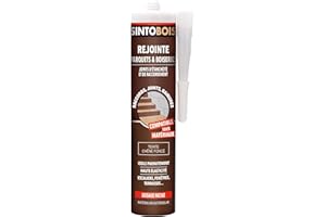 Sinto Joints Multi-Matériaux Chêne foncé - 300 ml - Idéal pour les Endroits Difficiles d’Accès, Escaliers, Fenêtres, Terrasses- Sans Odeur - Adhère Facilement - Isole Parfaitement