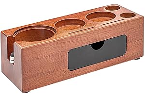 WOOLUCK Support de Tasse à Café, Station tamper 51-58 mm, Station de Tamping pour Accessoires Barista, Station de Tamper à Café en Bois