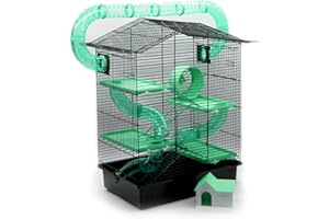 ZooPaul XXL Nagerkäfig Hamsterkäfig schwarz grün Maus Käfig Tunnelsystem Zubehör