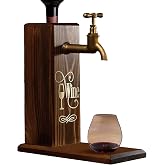 Bk Gift Natural Wooden Drink Stand with Custom Wine Printed Faucet, Drink Fountain, Birthday Gift, Home Gift, Beverage Dispenser