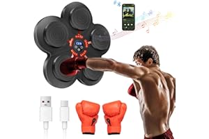 ANRAIE Music Boxing Machine with Adult Boxing Gloves, Wall Mounted Smart Bluetooth Boxing Target Training Punching Equipment with 9 Modes Speed, Electronic Intelligent Boxing Target for Home, Indoor and Gym