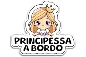 BRATIKI Bimbo a Bordo per Auto, Principessa a Bordo 16.5 x 14 cm, Baby on Board Adesivo Auto, Adesivo Bimbo a Bordo per Auto Resistente agli UV e Impermeabile, Diamond Sticker