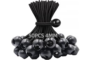 Eurtes Napinacze gumowe z kulka, 50 sztuk, do namiotów, plandek, pawilonów, banerów, siatek do przyczep