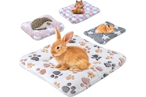 JRSHIRLEYLTD Lot de 4 lits en peluche, chauds et moelleux, pour petits animaux, petits animaux, tapis pour lapins, chinchillas, écureuils, cochons d'Inde