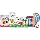 CARIOCA - Set of 40 pieces for school and crafts | School Kit for Primary with Forty Needles, Includes Fine Markers and Resis