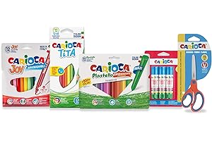 Carioca Set Todo para EL Cole | Kit Material Escolar: Rotuladores Super Lavables, Lápices de Colores, Plasticeras, Pegamento y Tijeras con Punta Redonda | 40 piezas