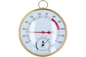 Bastu Temperaturmätare e Hygrometer Klart Glas Display Aluminium Vägg Monterad 2 i 1 Bastu Hygrotermograf Spa Rum