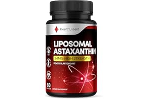 LIDOQUE Liposomal Astaxanthin Supplement, Astaxanthin 24mg, Extra Strength Antioxidant Complex, Astaxanthin Supplements, Vegan - 60 Capsules