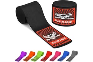 ‎BEAST RAGE BEAST RAGE Boxbandagen für Herren, Schutz, MMA-Unterstützung, Innenhandschuhe, Kampfsport, Kampfsport, Muay Thai, unter den Handschuhen, 4,5 m, elastische Bandagen