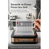 Transformacion 10'lu Profesyonel Elmas ve Seramik Freze Ucu Seti - Protez Tırnak S&ouml;kme K&uuml;tik&uuml;l Temizleme T&ouml;rp&uuml; U&ccedil;ları - Metal