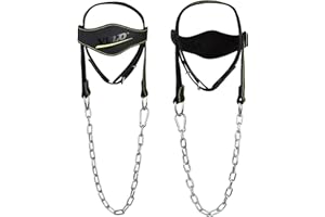VELO Neck Harness: Weightlifting & Injury Recovery. Long steel chain, head cap. Muscle strength trainer & rehab. Pure leather. Colors: Black, Brown/Orange, Black/Green, Brown, Tan.
