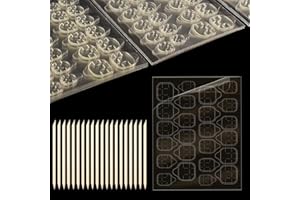 NAILPRETTY 20 Blatt/480 Stk Nagel Klebepads, Doppelseitiger Transparent Nagel Adhesive Tabs, mit 20 Stücke Nägel Holzstäbchen, Aufkleber Nagelkleber Jelly Gel Nagelaufkleber für Maniküre Zubehör