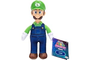 Pluszowy Luigi Jumbo z filmu Super Mario Galaxy, 9" / 23 cm, oficjalna licencja Jakks Pacific, pluszowy z rzeźbioną głową Roto, kolekcjonerski Super Mario, dla dzieci od 3 lat